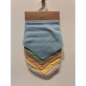 NEW Chickpea 5-Pack 100% Cotton Pastel Bandana Bibs 0-12M